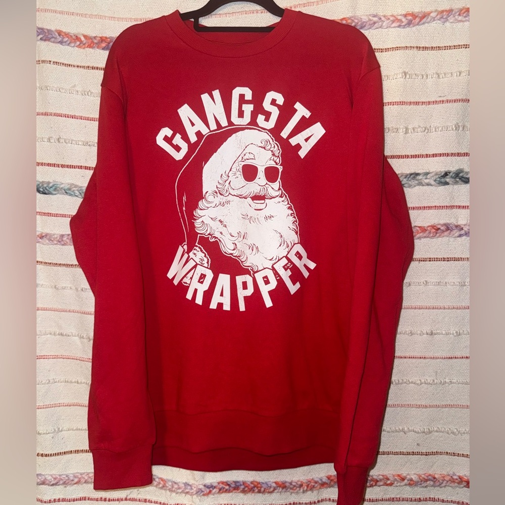 Holiday‎ Time Red Gangsta Wrapper Men's Sweater NWOT